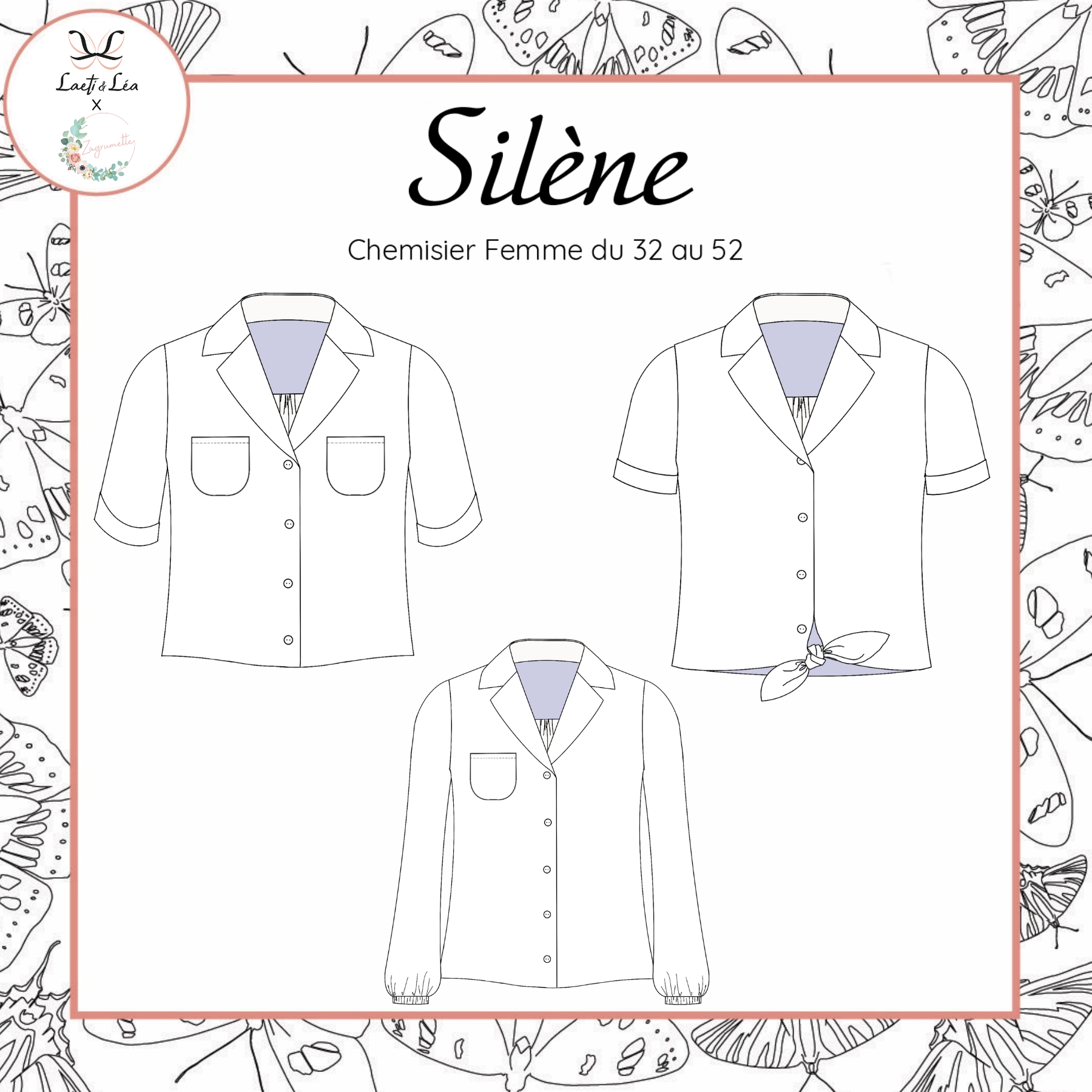 Chemisier Silène Femme 32-52 (Patron de couture PDF)