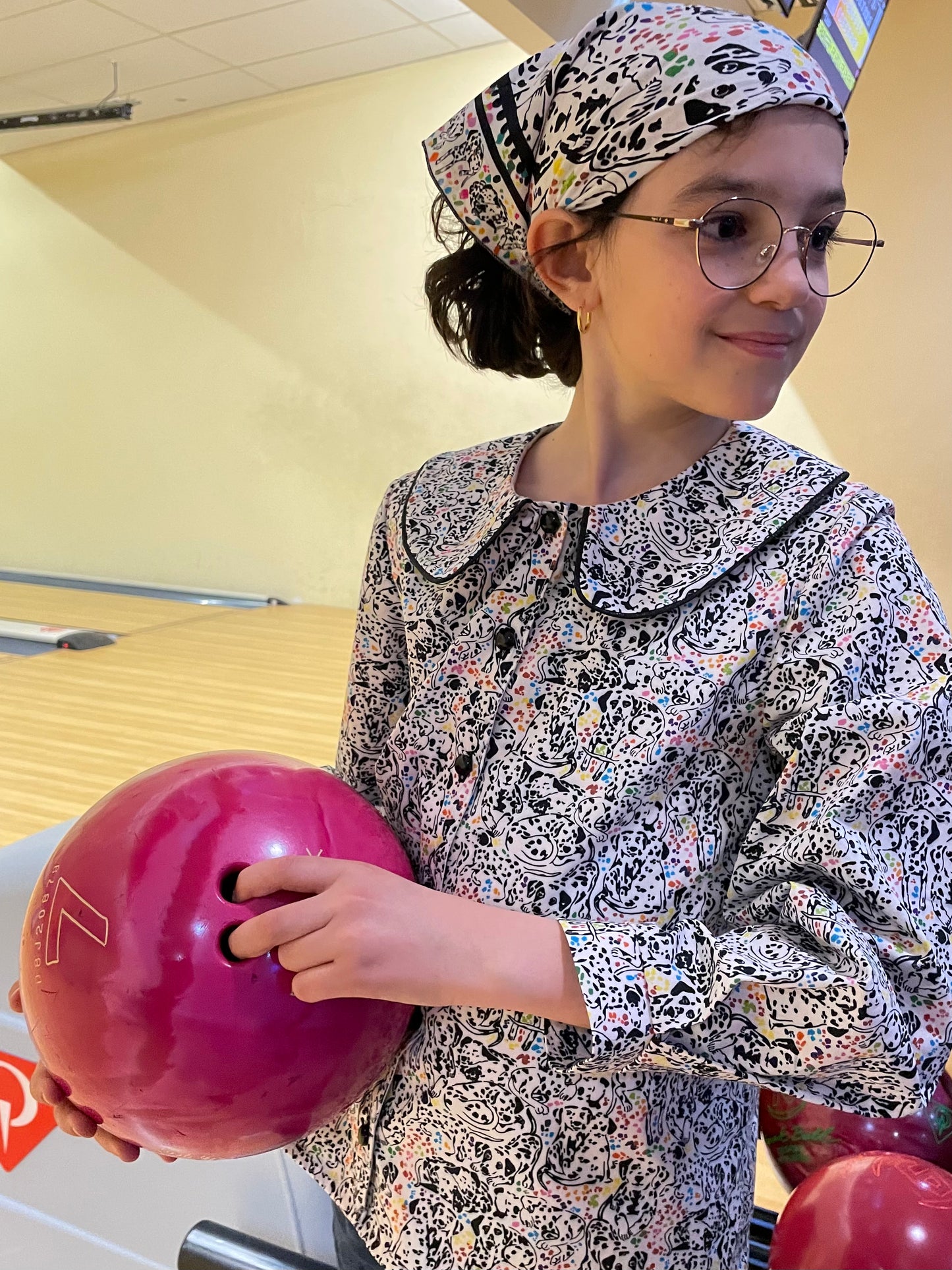 Coupon popeline de coton dalmatiens multicolore Carole Rampinetta 1m50