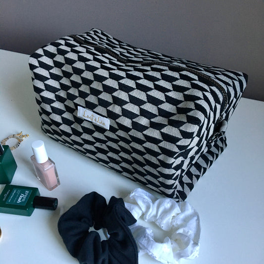 Trousse de toilette cube Graphique Noir