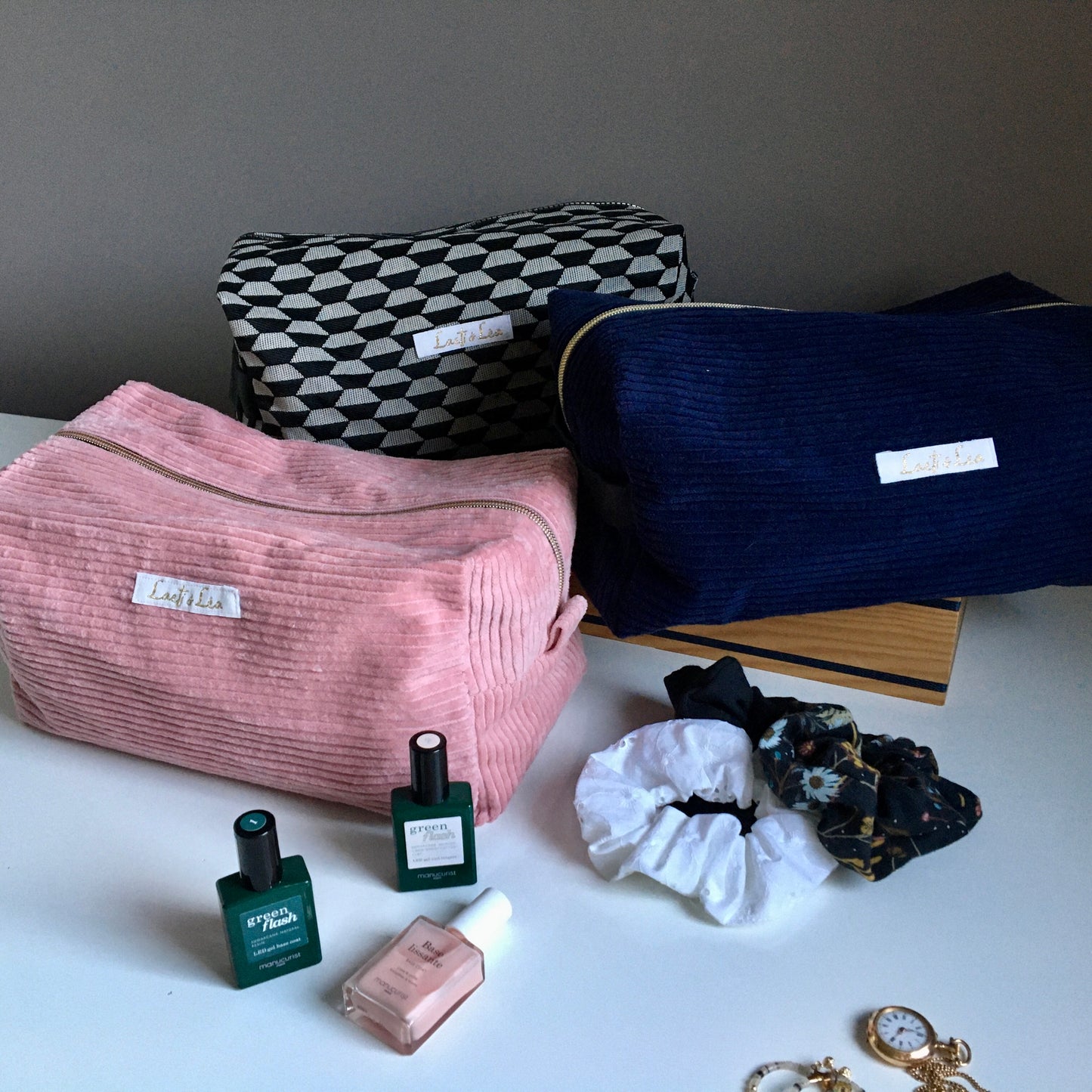 Trousse de toilette cube Graphique Noir