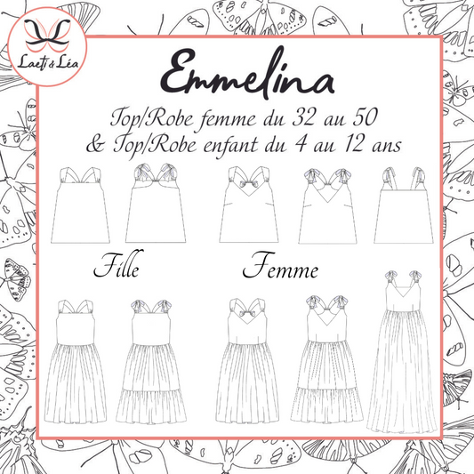 Robe/Top Emmelina DUO Femme & Enfant (Patron de couture PDF)