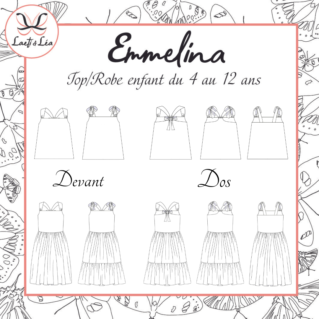 Robe/Top Emmelina Enfant 4-12 ans (Patron de couture PDF)