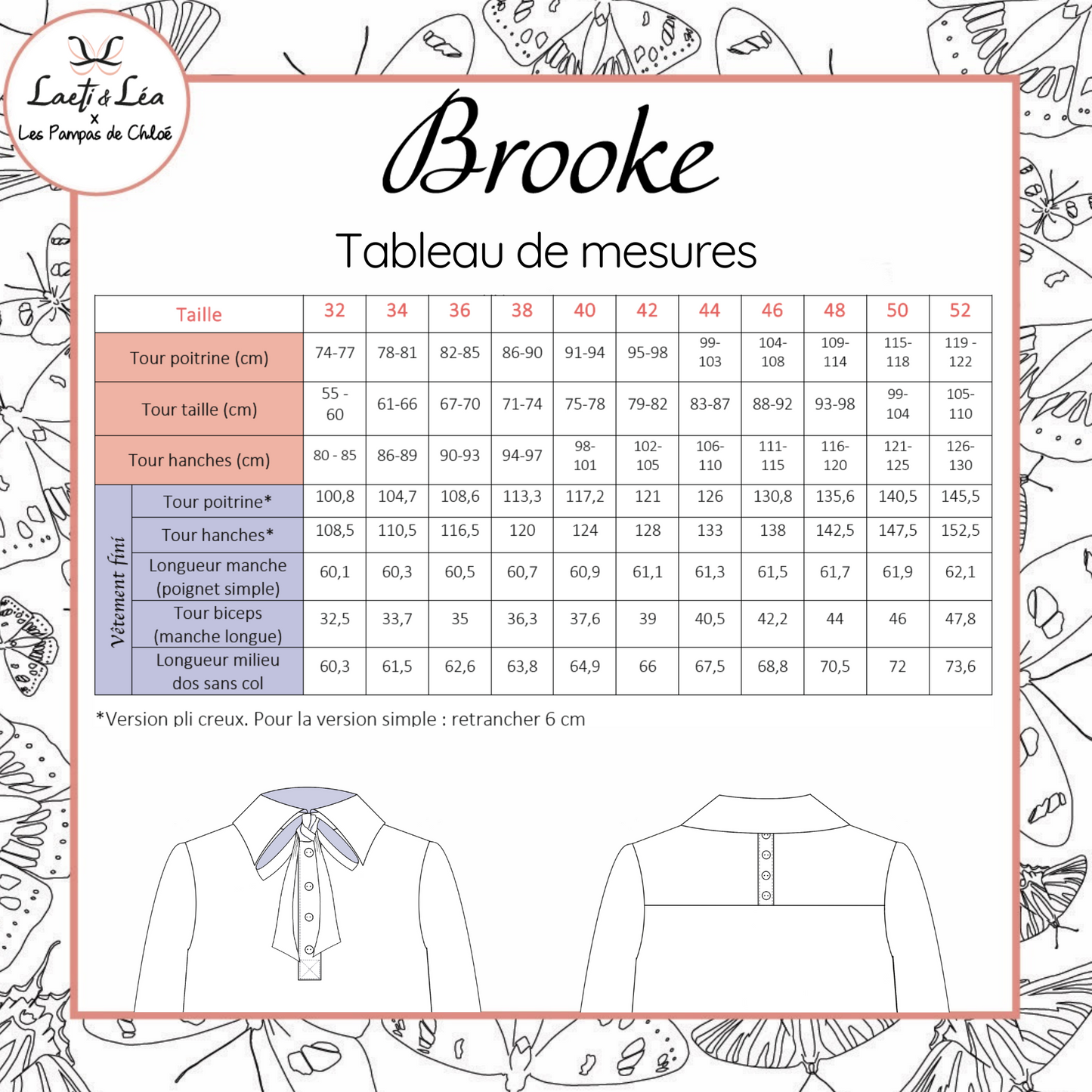Vareuse / Blouse Brooke Femme 32-52 (Patron de couture PDF)