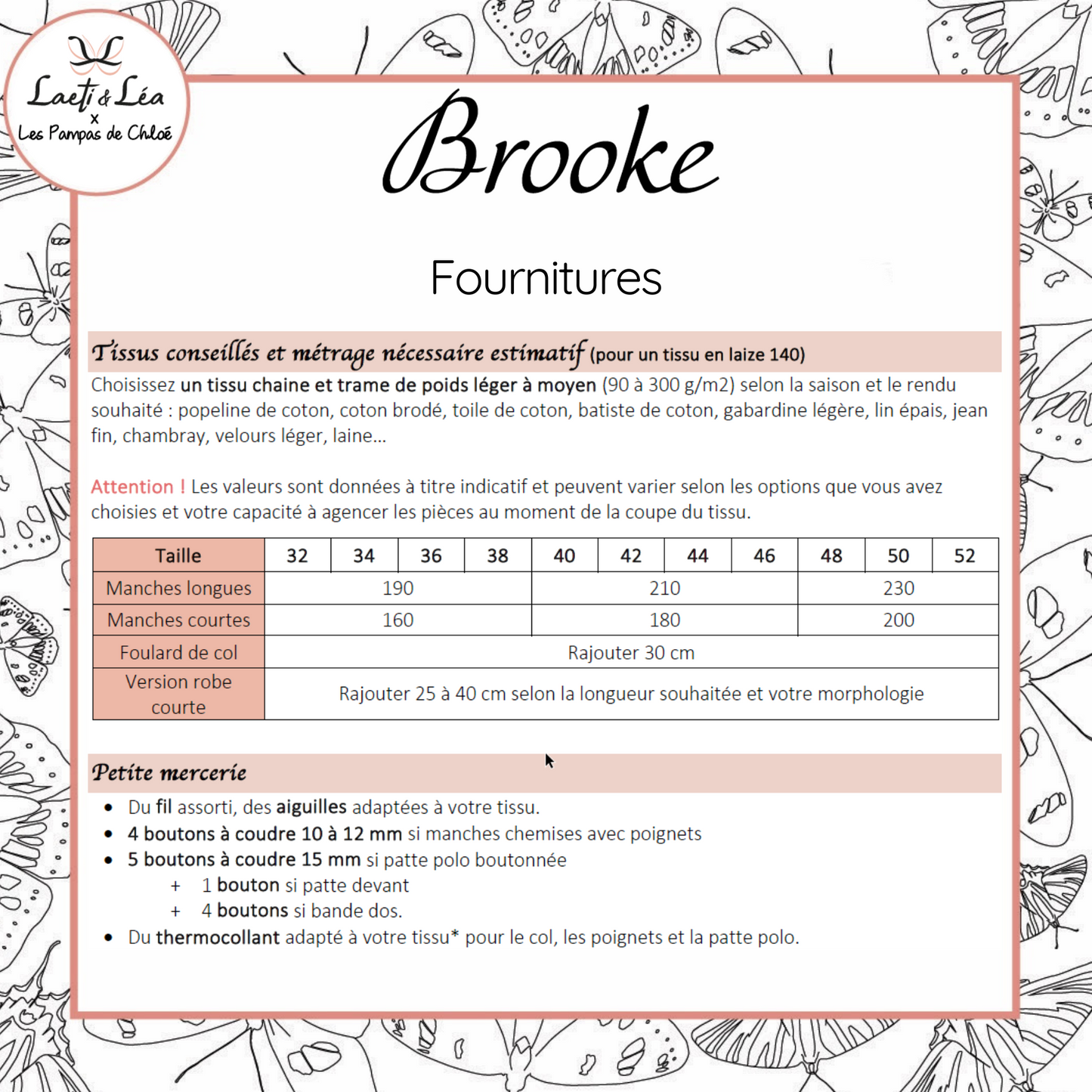 Vareuse / Blouse Brooke Femme 32-52 (Patron de couture PDF)