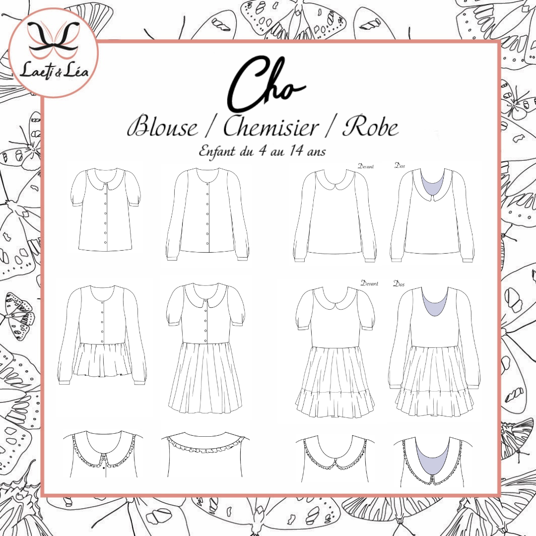 Blouse/Chemisier/Robe Cho Enfant 4-14 ans (Patron de couture PDF)