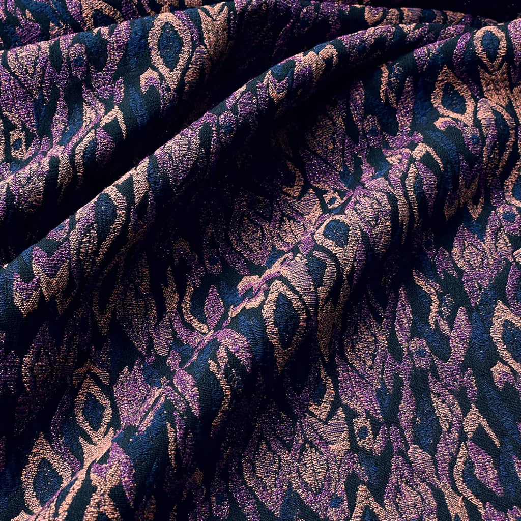 Coupon Jacquard Diamand cousette violet et bleu 2m