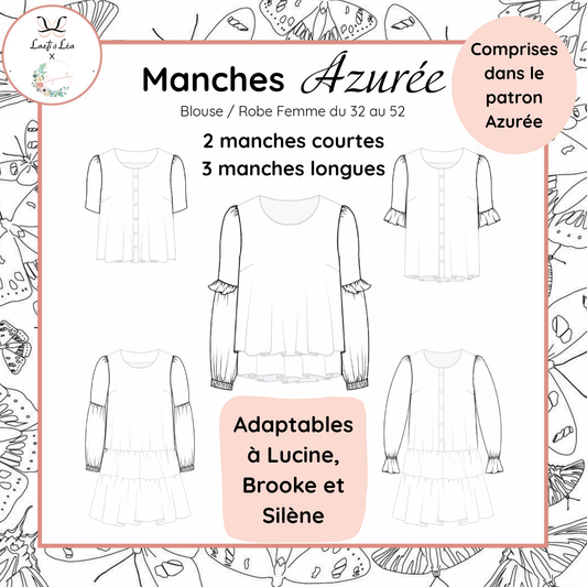 Manches de la Blouse Azurée Femme 32-52 (Patron de couture PDF)