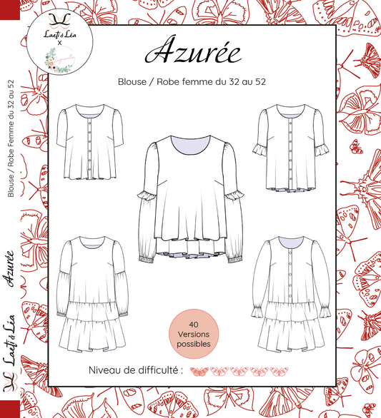 Blouse / Robe Azurée Femme 32-52 (Patron de couture pochette)
