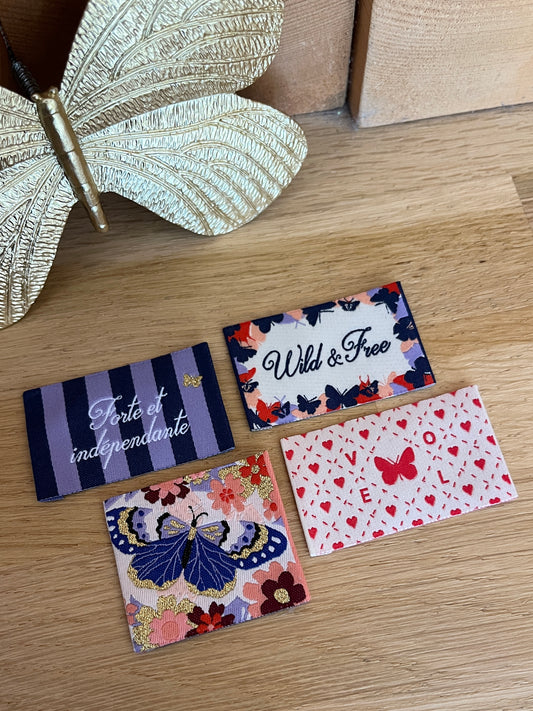 Lot de 4 étiquettes tissées - collection ESPRIT LIBRE