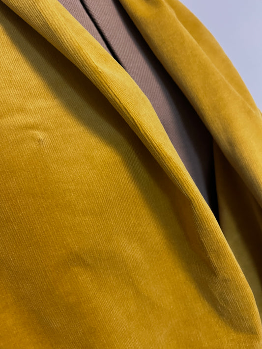 Coupon Velours milleraie moutarde 1m50