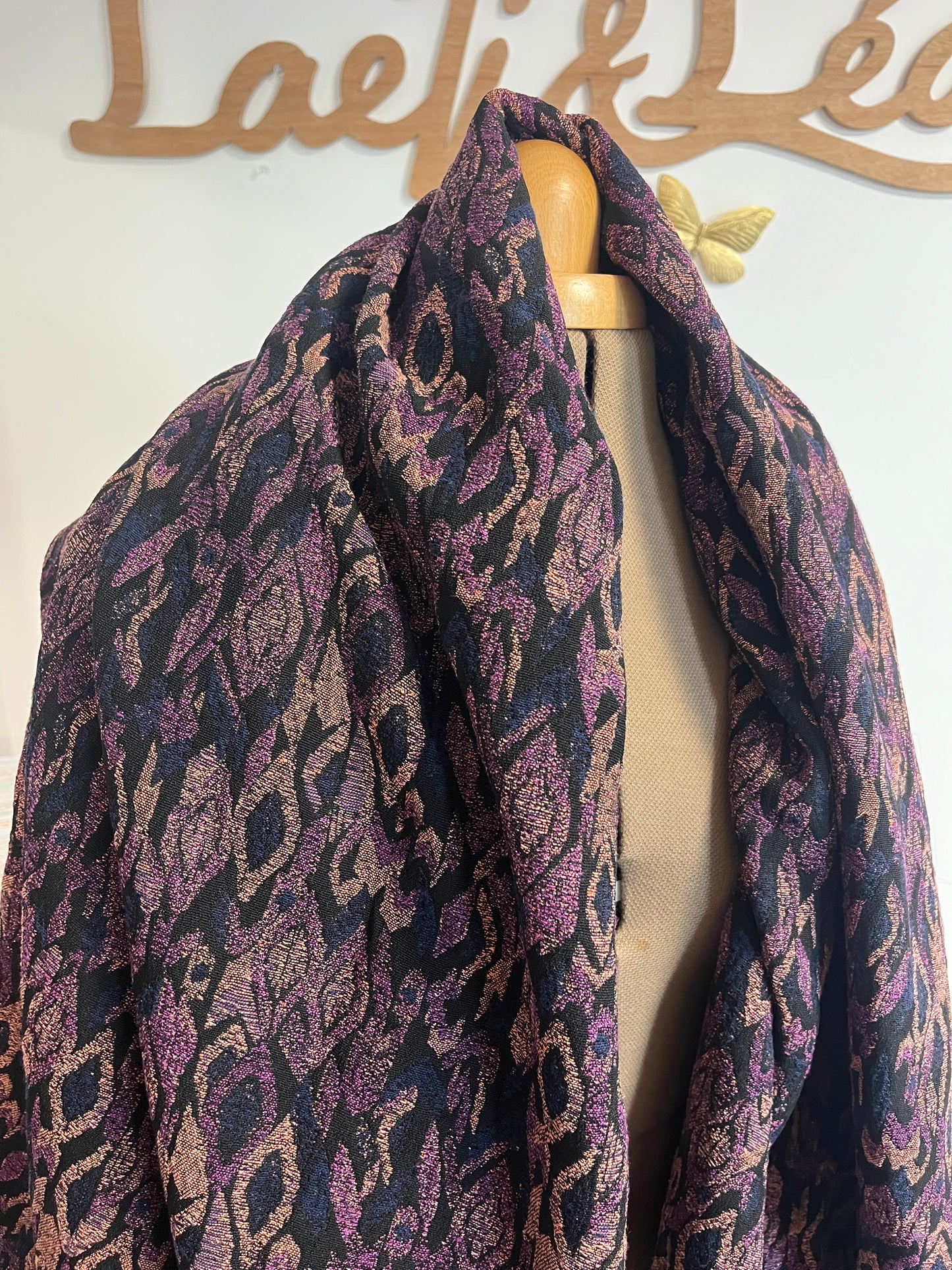 Coupon Jacquard Diamand cousette violet et bleu 2m