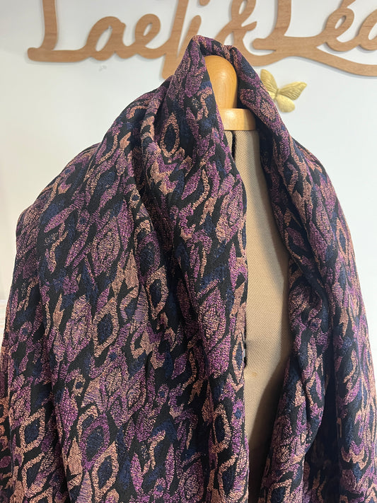 Coupon Jacquard Diamand cousette violet et bleu 2m