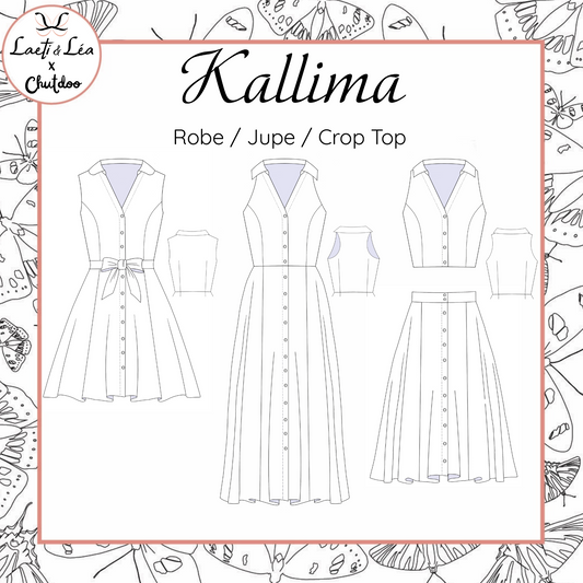 Robe / Jupe / Crop-Top Kallima Femme 34-50 (Patron de couture PDF)