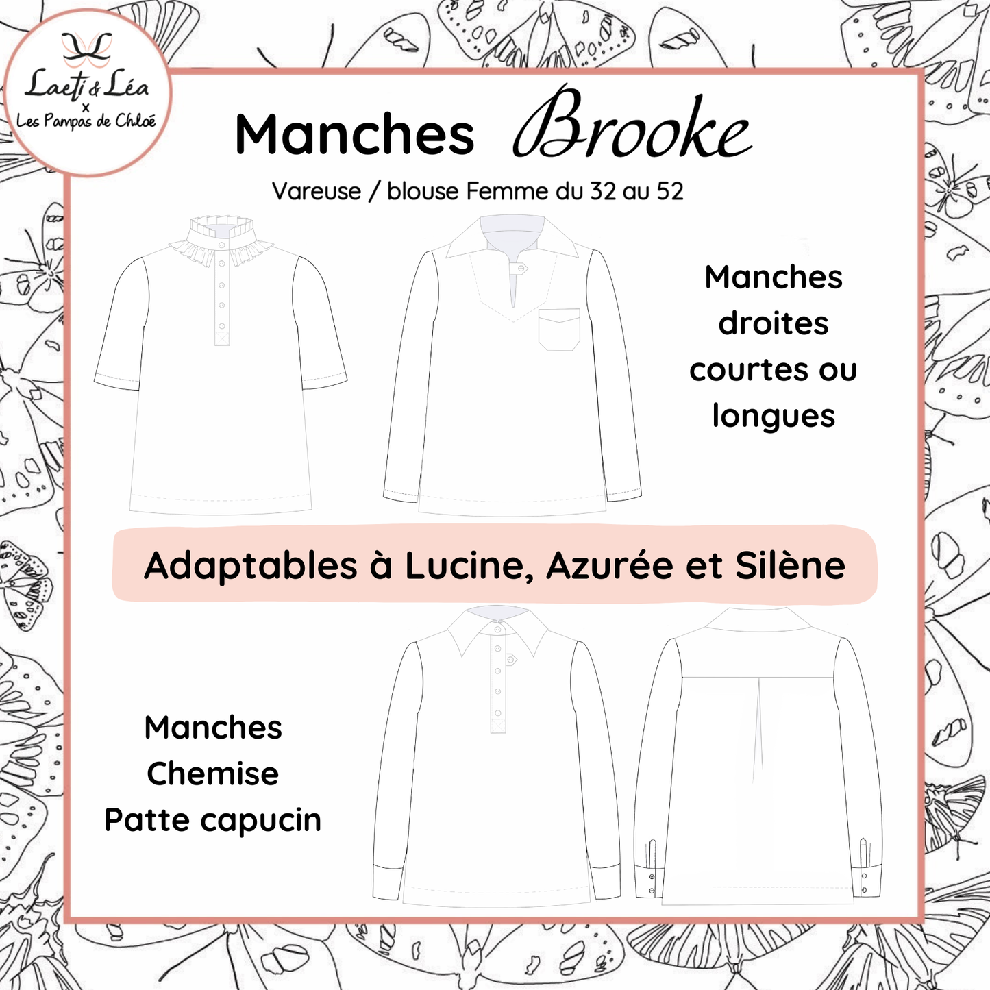 Manches de la Vareuse / Blouse Brooke Femme 32-52 (Patron de couture PDF)