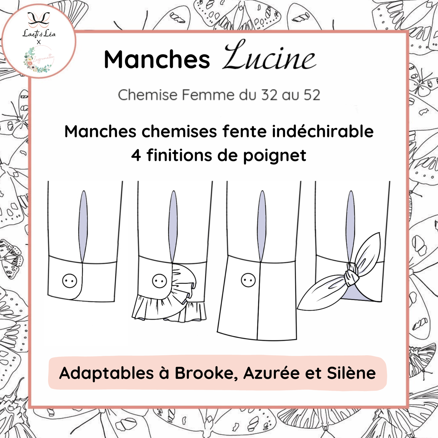 Manches de la Chemise Lucine Femme 32-52 (Patron de couture PDF)