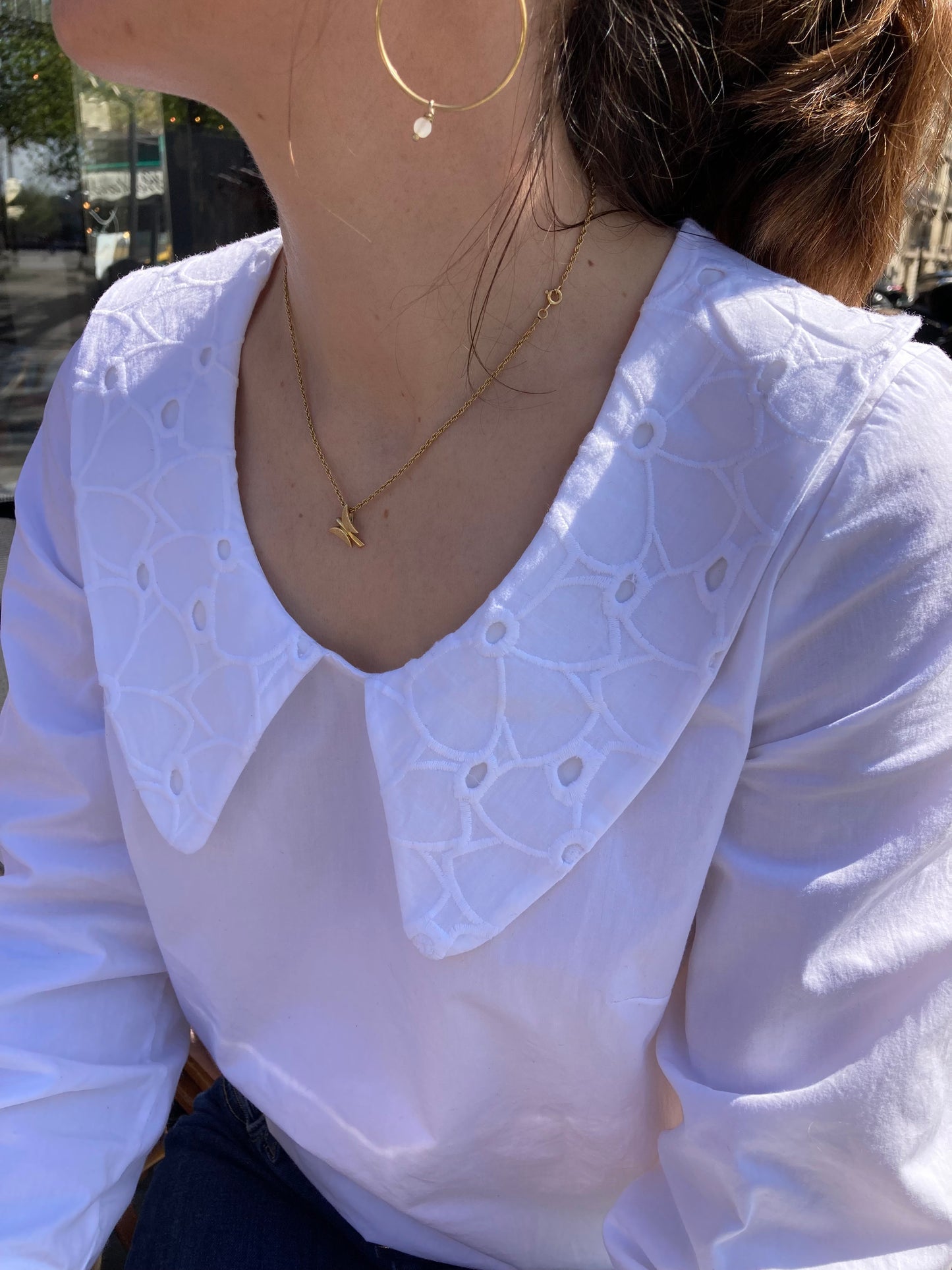 Blouse Cho blanche et broderie anglaise