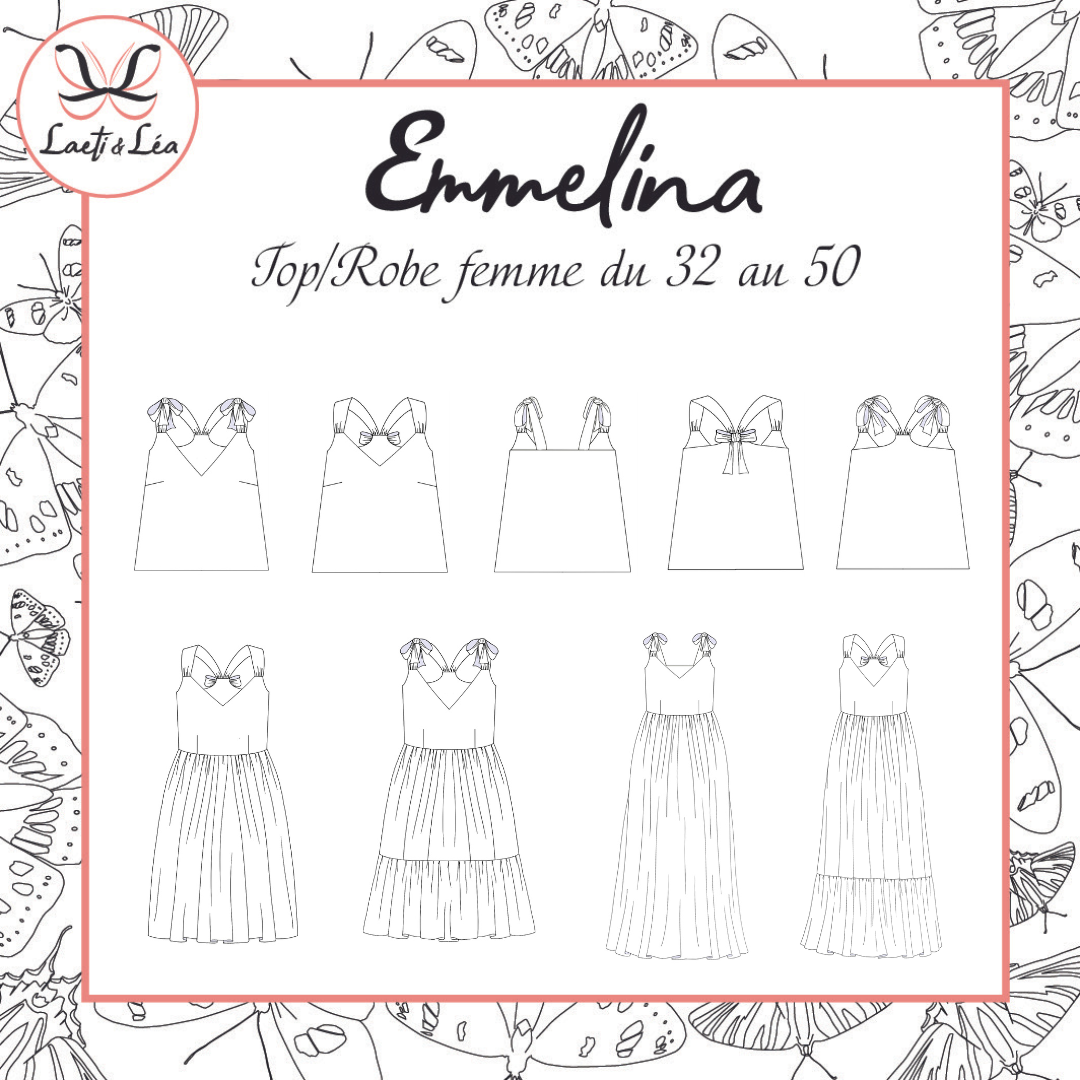 Robe/Top Emmelina Femme 32-50 (Patron de couture PDF)