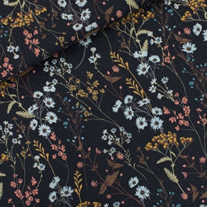 Coupon Viscose - Dried flowers Graphite Bleu - See You At Six