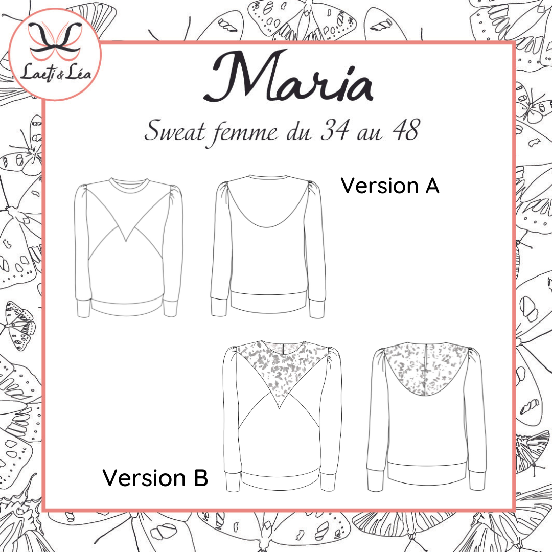 Sweat Maria Femme 34-48 (Patron de couture PDF)